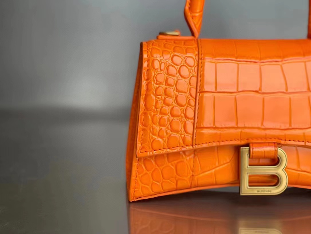 WOMEN'S HOURGLASS XS TOP HANDLE BAG Crocodile Orange High