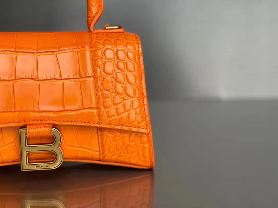 WOMEN'S HOURGLASS XS TOP HANDLE BAG Crocodile Orange High