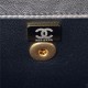 Chanel MINI FLAP BAG WITH TOP HANDLE AS3886 Metallic Lambskin & Gold-Tone Metal Silver A