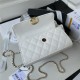 Chanel CLUTCH WITH CHAIN AP3238 Grained Shiny Calfskin & Gold-Tone Metal White A