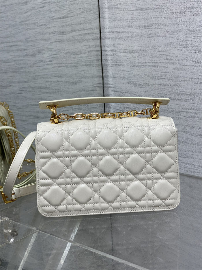 Small Dior Jolie Top Handle Bag Cannage Calfskin Latte High