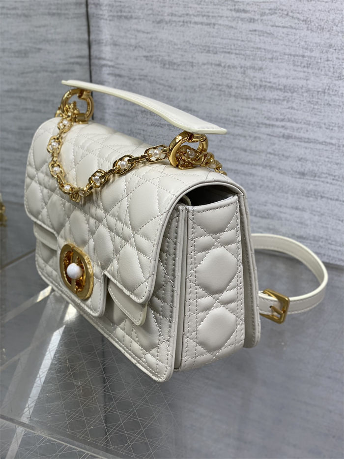 Small Dior Jolie Top Handle Bag Cannage Calfskin Latte High