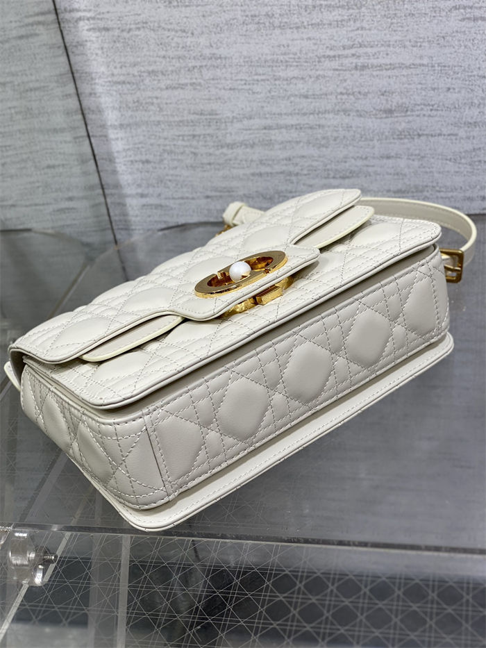 Small Dior Jolie Top Handle Bag Cannage Calfskin Latte High