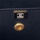 Chanel SMALL FLAP BAG WITH TOP HANDLE AS3908 Shiny Calfskin & Gold-Tone Metal Black A