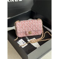 Chanel Mini Classic Flap Bag Tweed Pink-II High