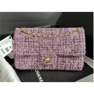 Chanel Medium Classic Flap Bag Tweed Lt-Purple High