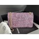 Chanel Medium Classic Flap Bag Tweed Lt-Purple High