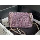 Chanel Mini Classic Flap Bag Tweed Lt-Purple High