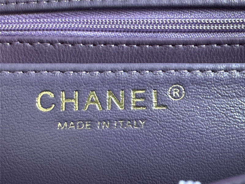 Chanel Mini Classic Flap Bag Tweed Lt-Purple High