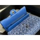 Chanel Medium Classic Flap Bag Tweed Blue High