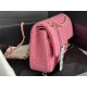 Chanel Medium Classic Flap Bag Tweed Rose-Pink High