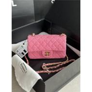 Chanel Mini Classic Flap Bag Tweed Rose-Pink High