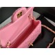 Chanel Mini Classic Flap Bag Tweed Rose-Pink High