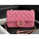 Chanel Mini Classic Flap Bag Tweed Rose-Pink High