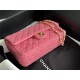 Chanel Medium Classic Flap Bag Tweed Rose-Red High