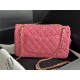 Chanel Medium Classic Flap Bag Tweed Rose-Red High