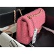 Chanel Medium Classic Flap Bag Tweed Rose-Red High