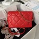 Chanel SMALL FLAP BAG Lambskin,Plexi & Gold-Tone Metal AS3986 Red A