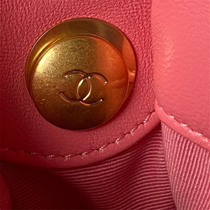 Chanel SMALL FLAP BAG Lambskin,Plexi & Gold-Tone Metal AS3986 Pink A