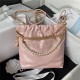 Chanel 22 MINI HANDBAG Shiny Calfskin Pink Pearl & Gold-Tone Metal AS3980 High