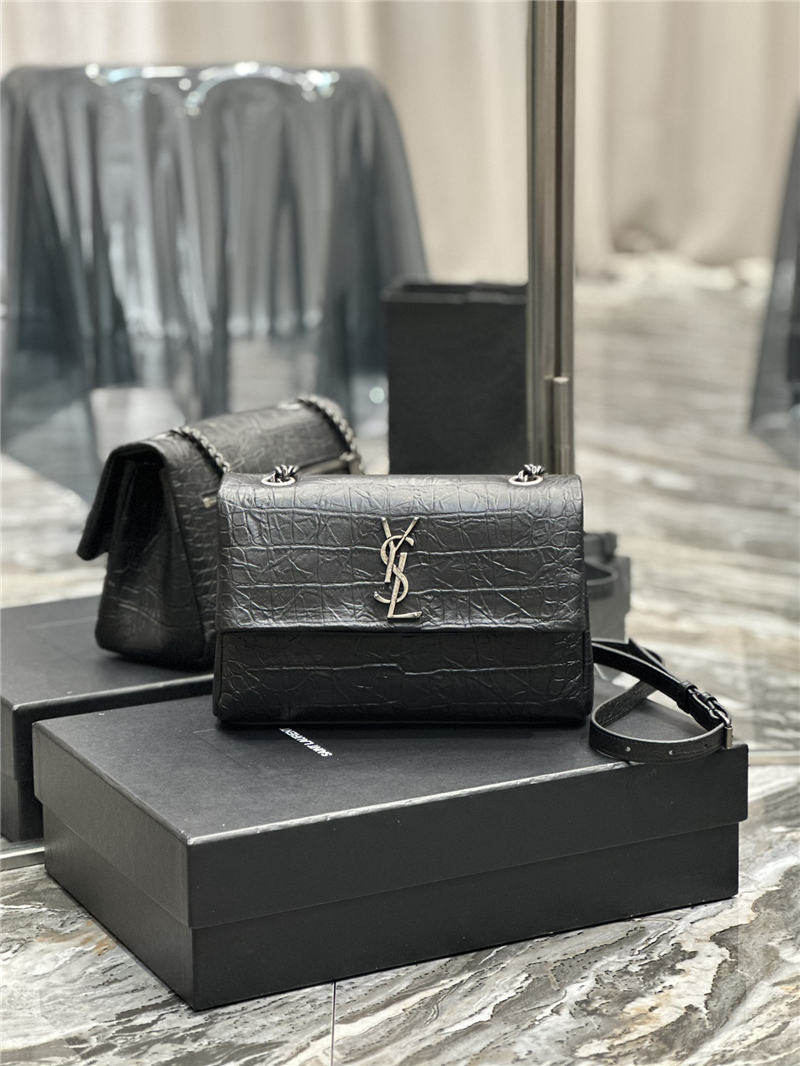 YSL West Hollywood Small Crocodile High