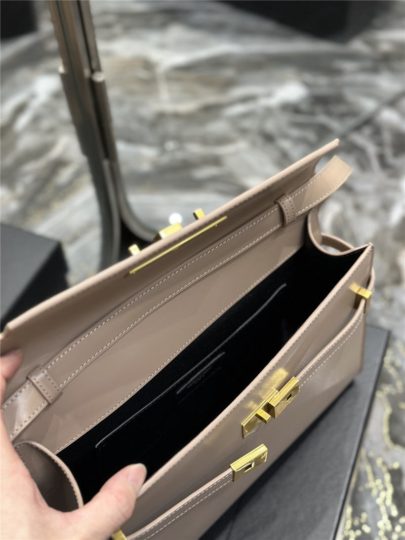 MANHATTAN SHOULDER BAG IN BOX SAINT LAURENT LEATHER High