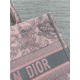 MEDIUM Dior BOOK TOTE Toile de Jouy Embroidery Pink&Grey High