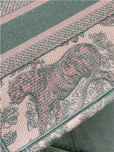 SMALL Dior BOOK TOTE Toile de Jouy Embroidery Pink&Grey High