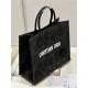 LARGE Dior BOOK TOTE Embroidered with 3D Flowers Black High