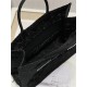 LARGE Dior BOOK TOTE Embroidered with 3D Flowers Black High