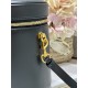 MEDIUM CD SIGNATURE VANITY CASE Calfskin with Embossed CD Signature Black High