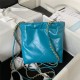 Chanel 22 MINI HANDBAG Shiny Calfskin Blue-Dk & Gold-Tone Metal AS3980 High