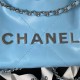 Chanel 22 MINI HANDBAG Shiny Calfskin Blue & Silver-Tone Metal AS3980 High