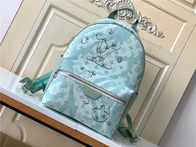 Louis Vuitton DISCOVERY BACKPACK PM Monogram Aquagarden coated canvas Crystal Blue M22519 High