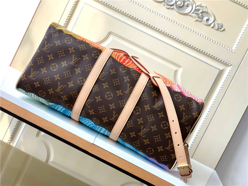 Louis Vuitton LV x YK Keepall 45 Monogram coated canvas with colorful Pumpkin print M46471 High