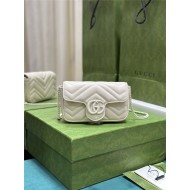 GG MARMONT MATELASSÉ SUPER MINI BAG 476433 White High