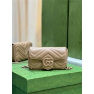 GG MARMONT MATELASSÉ SUPER MINI BAG 476433 Beige High