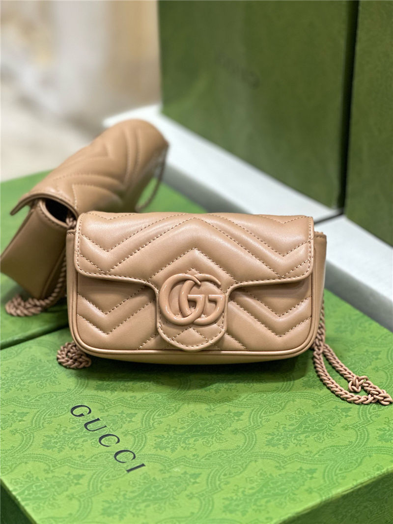 GG MARMONT MATELASSÉ SUPER MINI BAG 476433 Beige High