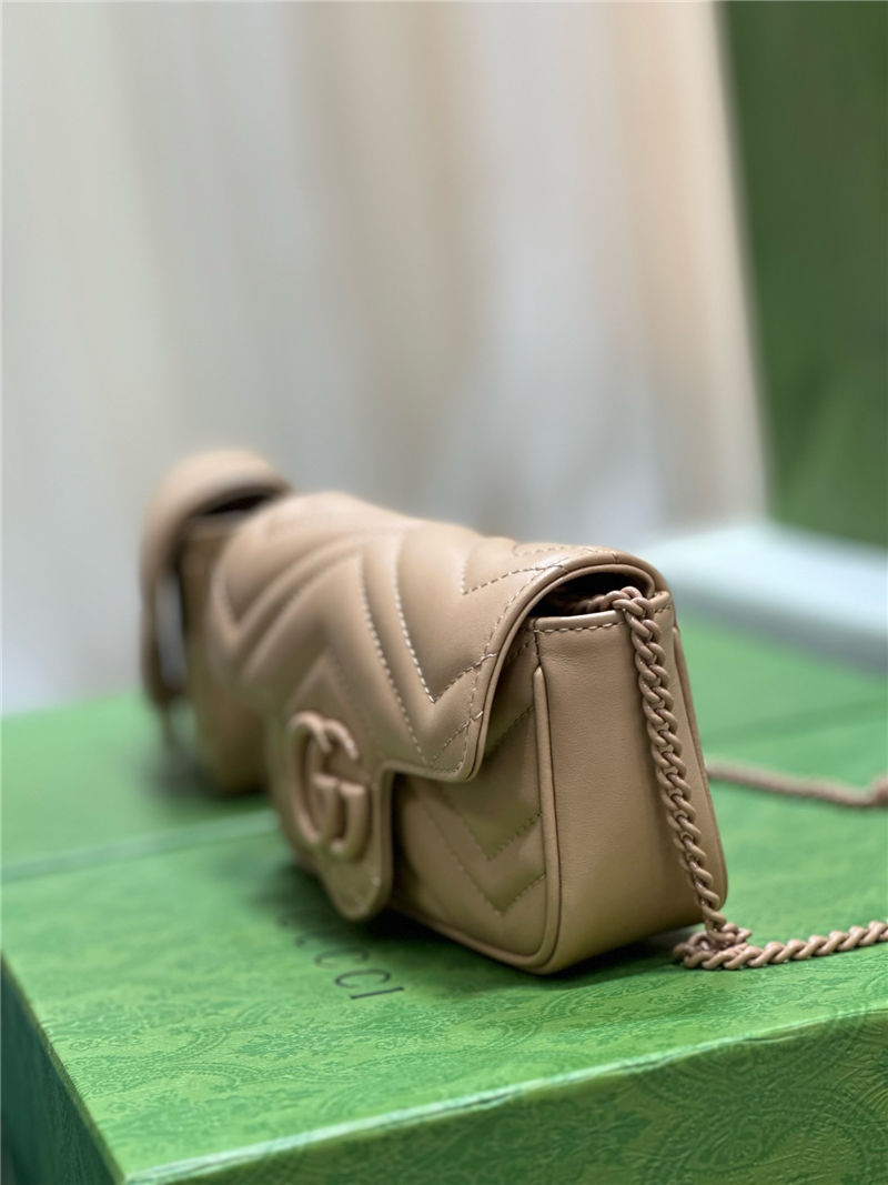 GG MARMONT MATELASSÉ SUPER MINI BAG 476433 Beige High