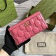 GG MATELASSÉ ZIP-AROUND WALLET 723784 Leather Pink high