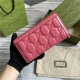 GG MATELASSÉ ZIP-AROUND WALLET 723784 Leather Pink high