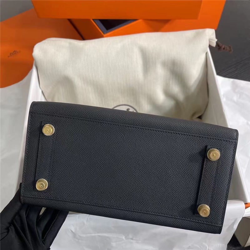 Hermes Birkin Sellier Bag 25cm Epsom Leather WAX Black Gold-Metal High