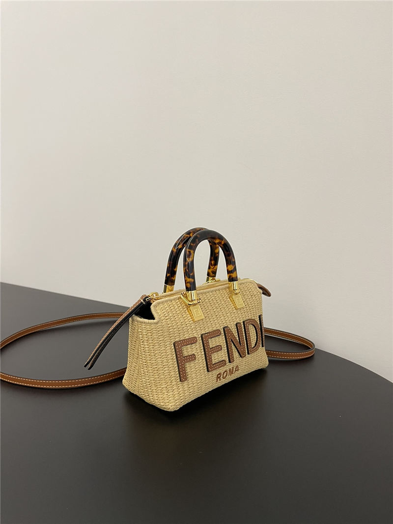 Fendi By The Way Mini Boston bag Straw Natural High