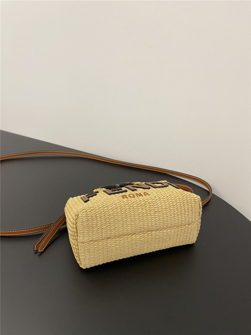 Fendi By The Way Mini Boston bag Straw Natural High