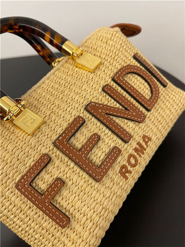 Fendi By The Way Mini Boston bag Straw Natural High