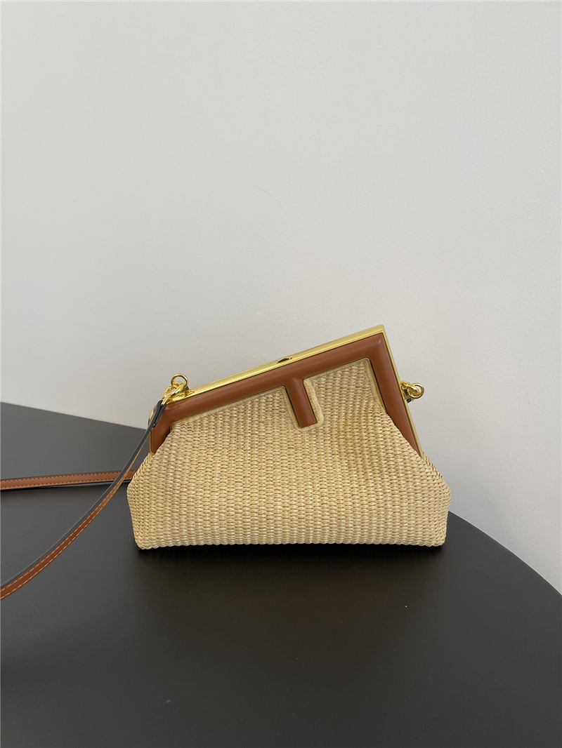 Fendi First Small Straw bag Natural High