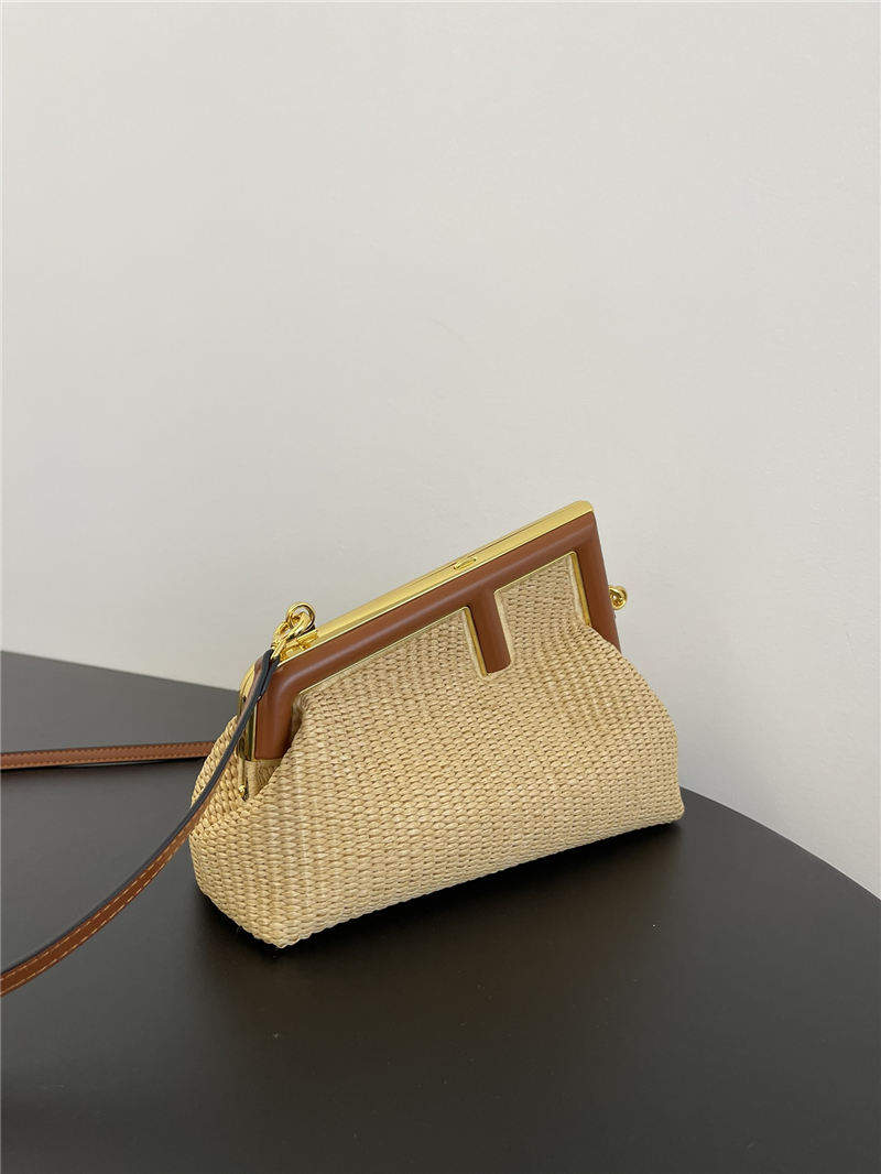 Fendi First Small Straw bag Natural High