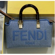 Fendi By The Way Mini Boston bag Denim Light Blue High