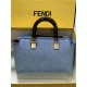 Fendi By The Way Mini Boston bag Denim Light Blue High