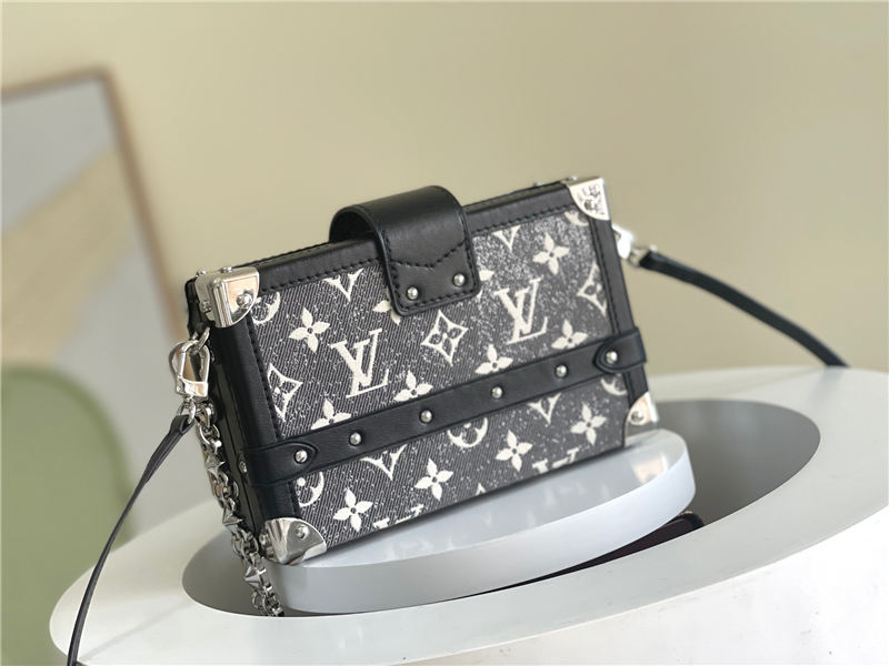 Louis Vuitton PETITE MALLE Monogram Denim Grey M59363 High